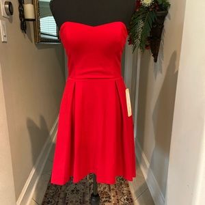 Red Strapless Mini Dress